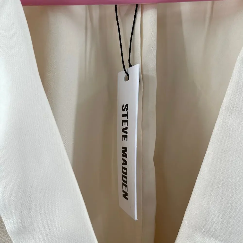 STEVE MADDEN Blazer Extra Large NWT Double Breasted Pristine Ivory Classic Work